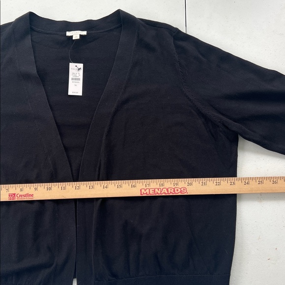 New Talbots Black Open Front Lightweight Knit Cardigan Shrug 1X - Picture 7 of 8